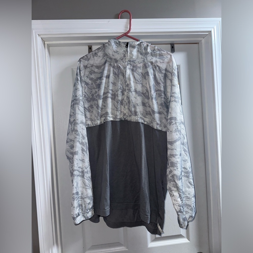 Grey under armor large quarter zip windbreaker